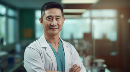 Portrait medical and an asian man nurse arms crossed standing with his team in a hospital for health.jpg