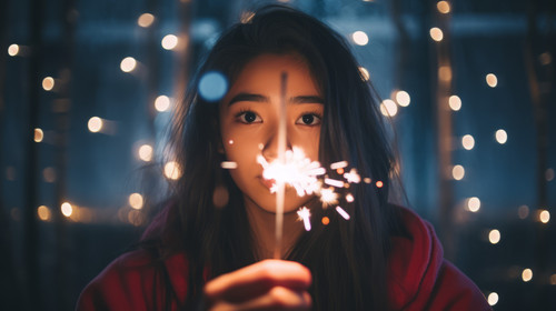 Young asian girl playing with sparklers on New Years Eve soft focus 00783 03.jpg