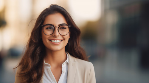 Young hispanic businesswoman smiling happy touching her glasses at the city soft focus 00796 03.jpg