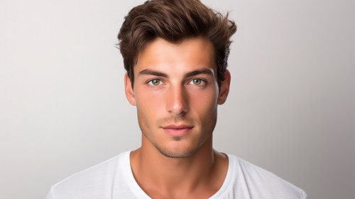 Portrait face and headshot of man in studio isolated white background and posing with casual attitud.jpg