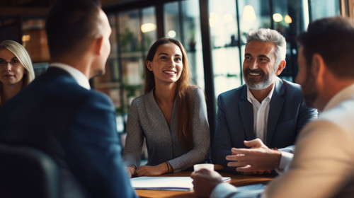 Portrait happy and business people in office for solidarity support or motivation with bokeh Partner.jpg