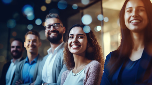 Portrait happy and business people in office for solidarity support or motivation with bokeh Partner.jpg