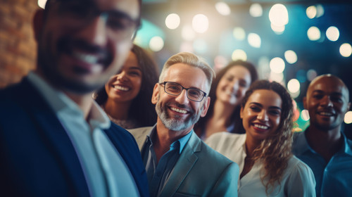 Portrait happy and business people in office for solidarity support or motivation with bokeh Partner.jpg