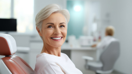 Portrait happy and dental with a woman patient in a doctor office for oral hygiene or health Smile t.jpg