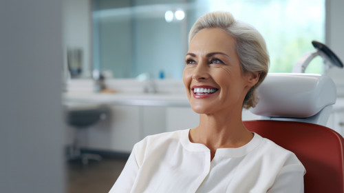 Portrait happy and dental with a woman patient in a doctor office for oral hygiene or health Smile t.jpg