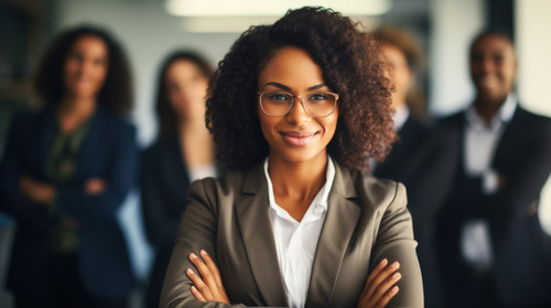 Portrait leadership and arms crossed with a business black woman in the office for a strategy meetin.jpg