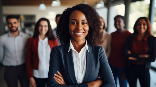 Portrait leadership and arms crossed with a business black woman in the office for a strategy meetin.jpg