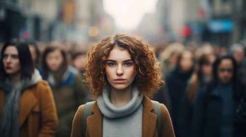 Women are leaders everywhere you look Shot of a young woman protesting in the city soft focus 00768 .jpg