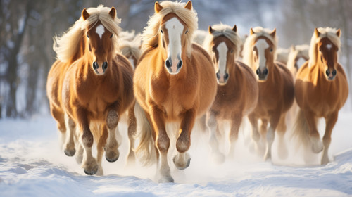 Herd of running haflinger horses in the winter 00373 01.jpg