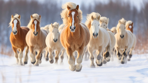 Herd of running haflinger horses in the winter 00373 00.jpg
