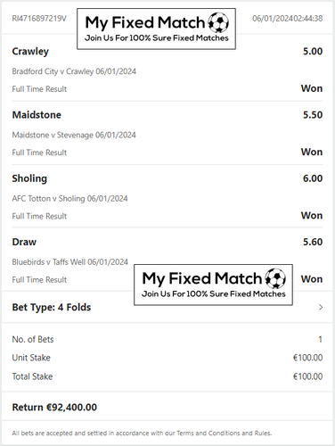 100% Sure And Safe Fixed Matches