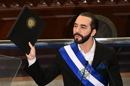 (FILES) Salvadoran President Nayib Bukele delivers his annual address to the nation marking his four.jpg