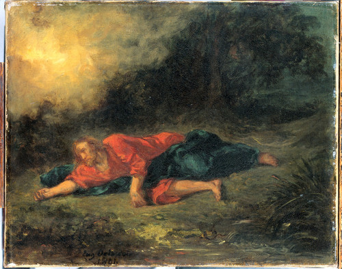 Delacroix, Eugene Христос в Гефсиманском саду, 1861, 34 cm х 42 cm, Холст, масло