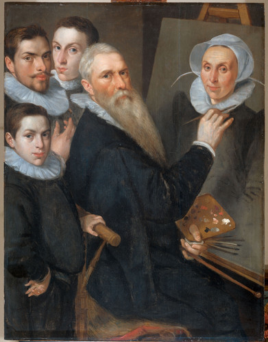 Delff, Jacob Willemsz I Автопортрет художника и его семья, 1594, 83,5 cm x 109 cm, Дерево, масло