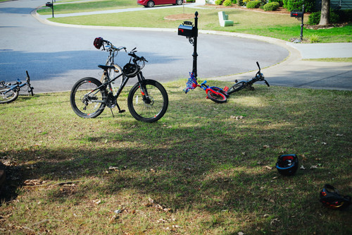 Bikes on Lawn