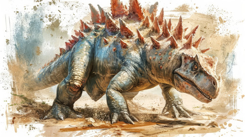stegosaurus pastel color illustration wallpaper white border edges amazing focus ar 169 00084 03.jpg