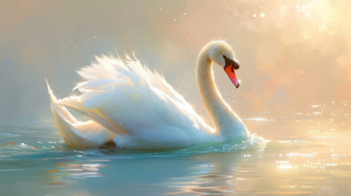 swan pastel color illustration wallpaper white border edges amazing focus ar 169 00085 01.jpg