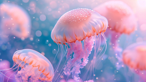 jellyfish pastel color illustration wallpaper white border edges amazing focus ar 169 00042 02.jpg
