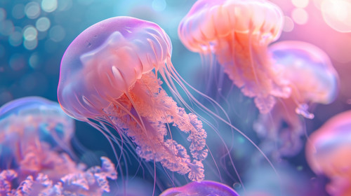 jellyfish pastel color illustration wallpaper white border edges amazing focus ar 169 00042 00.jpg