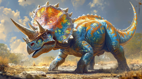 triceratops pastel color illustration wallpaper white border edges amazing focus ar 169 00088 00.jpg