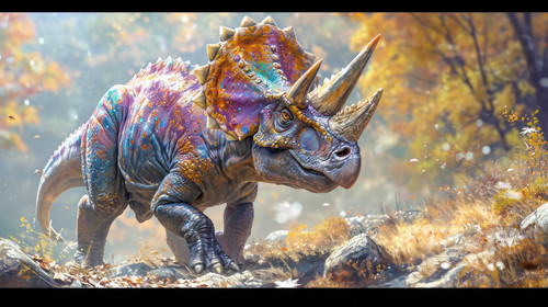 triceratops pastel color illustration wallpaper white border edges amazing focus ar 169 00088 02.jpg