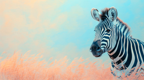 zebra pastel color illustration wallpaper white border edges amazing focus ar 169 00098 02.jpg