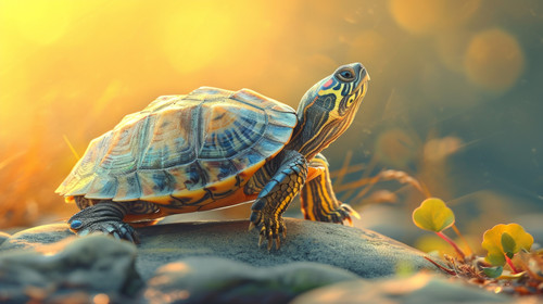 turtle pastel color illustration wallpaper white border edges amazing focus ar 169 00089 00.jpg