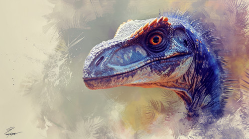 velociraptor pastel color illustration wallpaper white border edges amazing focus ar 169 00092 01.jpg