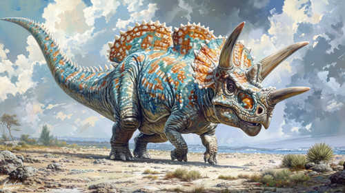 triceratops pastel color illustration wallpaper white border edges amazing focus ar 169 00088 01.jpg