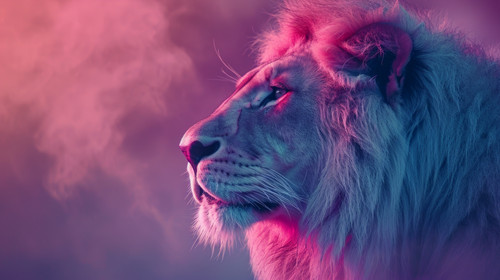 lion pastel color illustration wallpaper white border edges amazing focus ar 169 00051 02.jpg