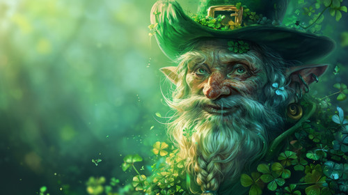 leprechaun pastel color illustration wallpaper white border edges amazing focus ar 169 00050 03.jpg