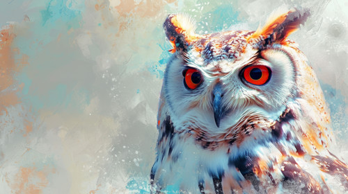 owl pastel color illustration wallpaper white border edges amazing focus ar 169 00059 01.jpg