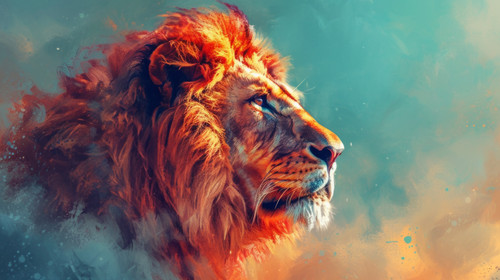 lion pastel color illustration wallpaper white border edges amazing focus ar 169 00051 03.jpg