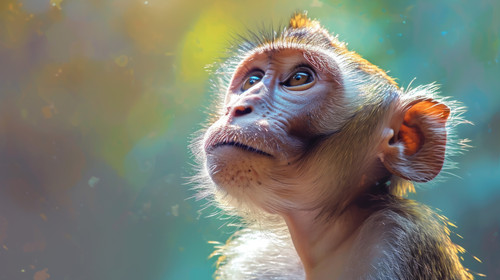 monkey pastel color illustration wallpaper white border edges amazing focus ar 169 00055 00.jpg