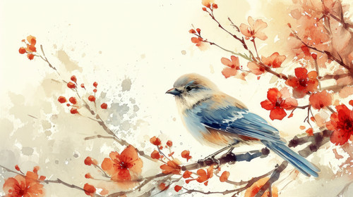 bird pastel color illustration wallpaper white border edges amazing focus ar 169 00008 01.jpg