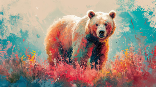 bear pastel color illustration wallpaper white border edges amazing focus ar 169 00006 00.jpg