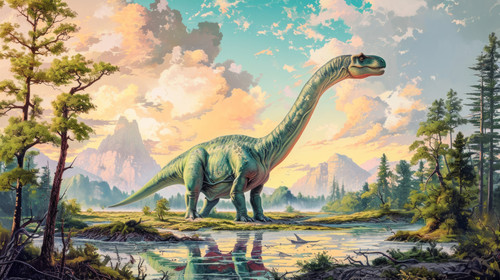 brachiosaurus pastel color illustration wallpaper white border edges amazing focus ar 169 00009 01.jpg