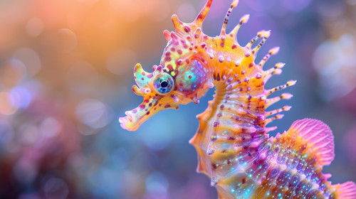 seahorse pastel color illustration wallpaper white border edges amazing focus ar 169 00075 00.jpg