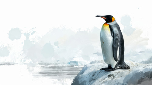 penguin pastel color illustration wallpaper white border edges amazing focus ar 169 00064 03.jpg