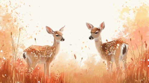 deer pastel color illustration wallpaper white border edges amazing focus ar 169 00016 03.jpg