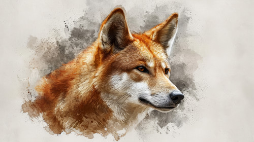dingo pastel color illustration wallpaper white border edges amazing focus ar 169 00017 03.jpg