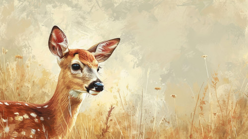 deer pastel color illustration wallpaper white border edges amazing focus ar 169 00016 02.jpg
