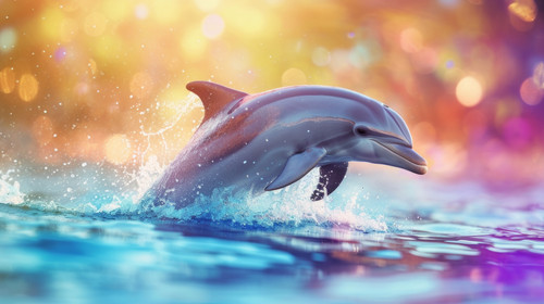 dolphin pastel color illustration wallpaper white border edges amazing focus ar 169 00020 02.jpg