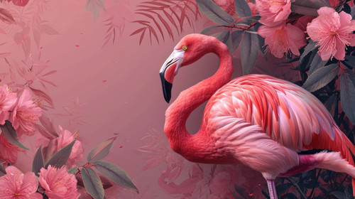 flamingo pastel color illustration wallpaper white border edges amazing focus ar 169 00031 02.jpg
