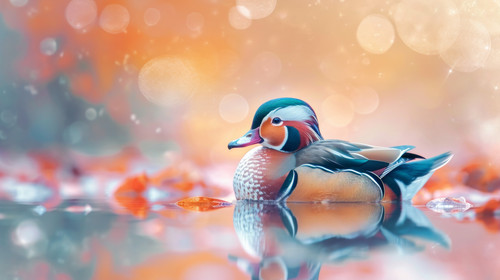 duck pastel color illustration wallpaper white border edges amazing focus ar 169 00023 01.jpg