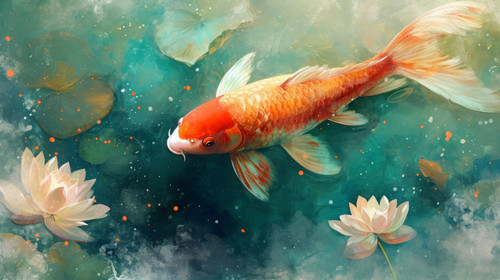 fish pastel color illustration wallpaper white border edges amazing focus ar 169 00030 01.jpg