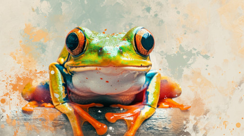 frog pastel color illustration wallpaper white border edges amazing focus ar 169 00033 01.jpg