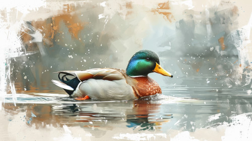 duck pastel color illustration wallpaper white border edges amazing focus ar 169 00023 03.jpg