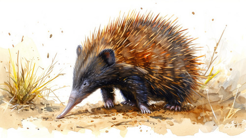 echidna pastel color illustration wallpaper white border edges amazing focus ar 169 00025 03.jpg