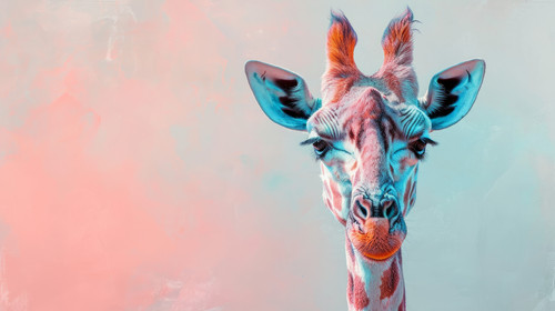 giraffe pastel color illustration wallpaper white border edges amazing focus ar 169 00035 00.jpg